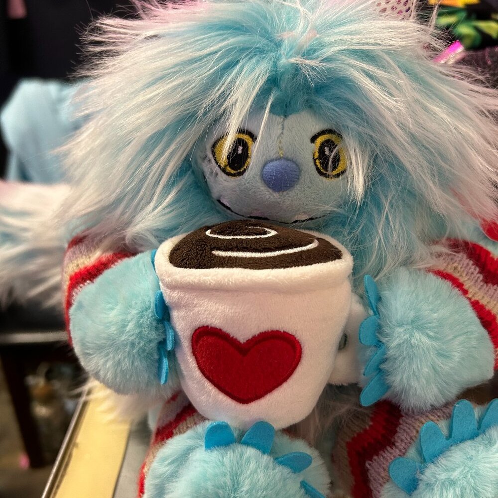 Cuddly Monster Plush Drinking Hot Chocolate - So Cute NEW